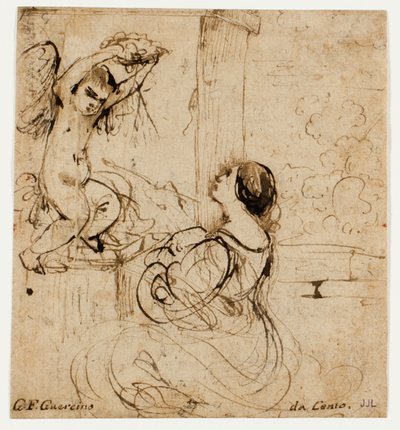 プットを持つ女性 作： Guercino