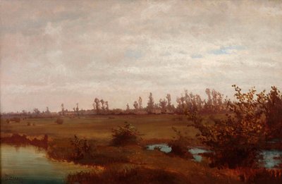 1870 年代、シレ川の 11 月の沼地。 作： Guglielmo Ciardi