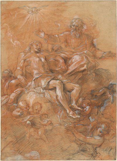 キリストの体を受ける父なる神と聖霊 作： Guglielmo Cortese