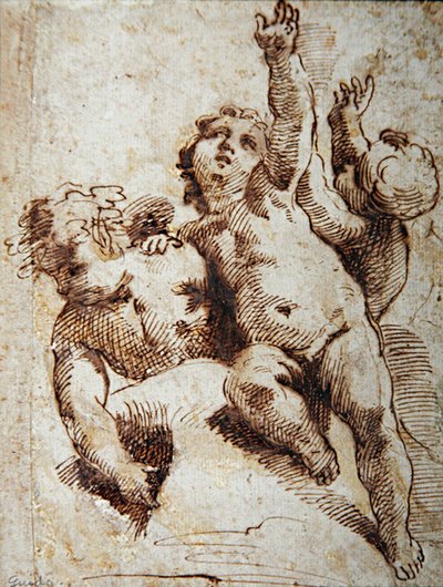 チェルブス」1620年頃（紙に鉛筆） 作： Guido (attr. to) Reni