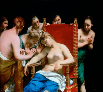 クレオパトラの死」 1662年頃 作： Guido Canlassi
