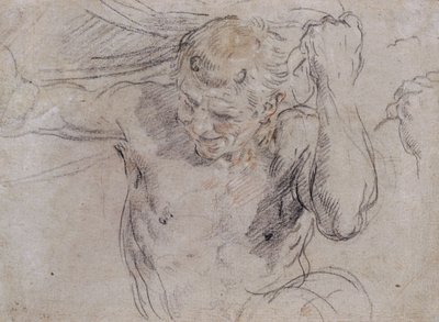 サテュル・リフティング・ドレープと彼の左手の補助的研究 作： Guido Reni