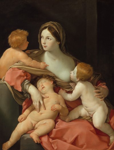 チャリティー（キャンバスに油彩） 作： Guido Reni