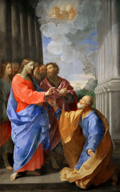 聖ペテロに鍵を与えるキリスト、c。 1620年。 作： Guido Reni