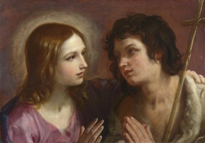 洗礼者聖ヨハネを抱きしめるキリストc。 1640 作： Guido Reni