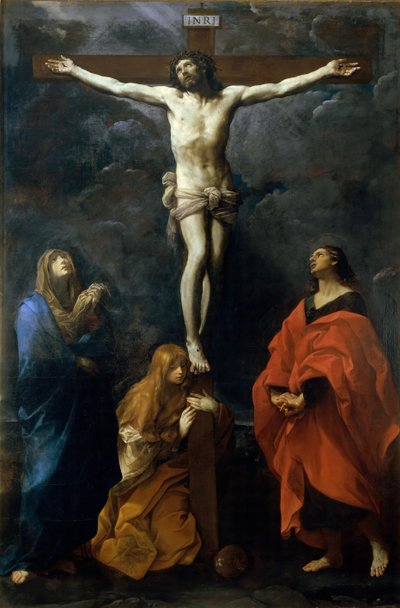 十字架上のキリスト、マリア、ヨハネ、マグダラのマリア、c. 1617年。 作： Guido Reni