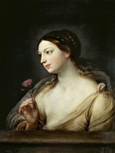 薔薇を持つ少女、1630-1635。 作： Guido Reni