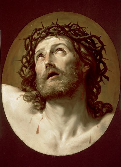 いばらで戴冠したキリストの頭、1630年代初頭（銅板に油彩） 作： Guido Reni
