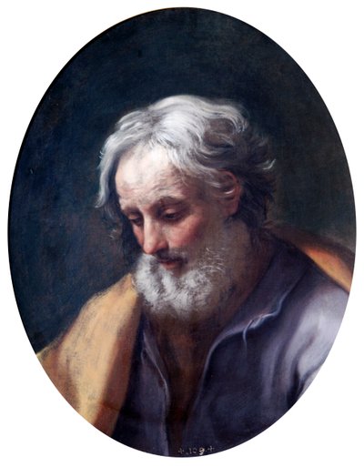 Cabeça de São José (óleo sobre tela) 作： Guido Reni