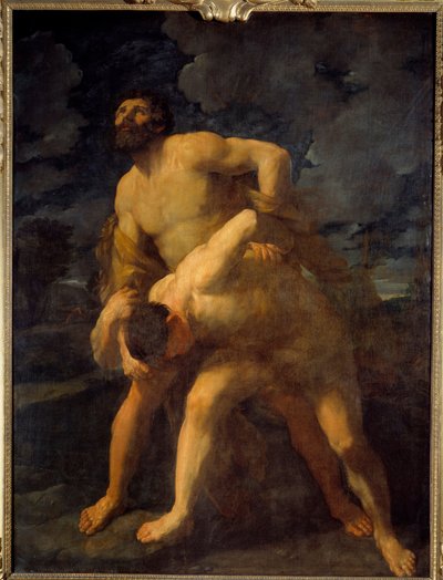 アケルスと格闘するヘラクレス ヘラクレスはギリシャの川を占拠する。グイド・レーニ(Guido Reni dit le Guide) (1575-1642)作 1620年 日の丸2,61 X 1,92 m 作： Guido Reni