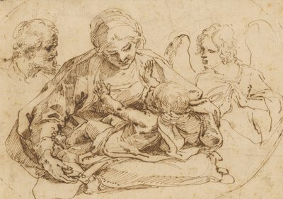 天使と聖家族 作： Guido Reni