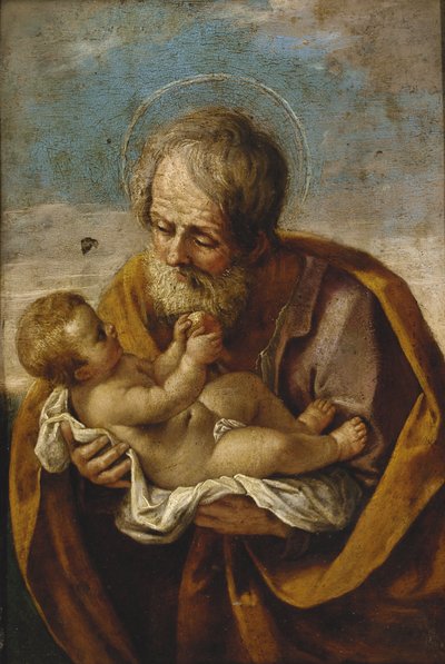 ヨセフと彼の腕の中でキリストの子 作： Guido Reni