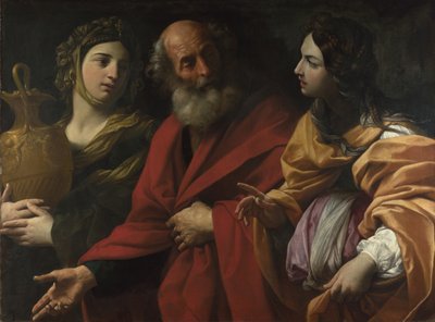 ロトと彼の娘たちがソドムを去るc。 1615 作： Guido Reni