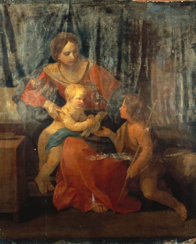 マドンナと子供、インテリアの洗礼者聖ヨハネと一緒に、1640年頃 作： Guido Reni
