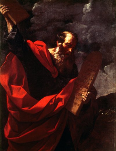 法のタブレットを持つモーセ 作： Guido Reni