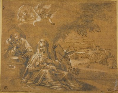 エジプトへの飛行中の休息 作： Guido Reni