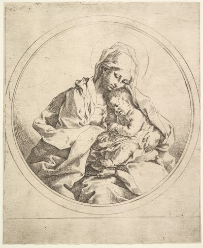 ラウンドのマドンナと子供。 作： Guido Reni