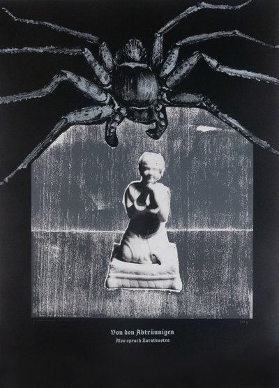 背教者について、ツァラトゥストラはこう語った、2025年（木版画とシルクスクリーン） 作： Guilherme Pontes