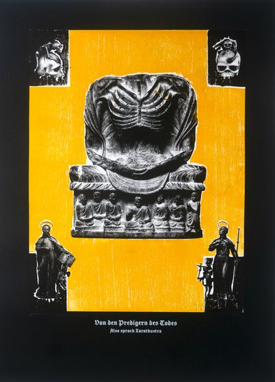 死の伝道師について、ツァラトゥストラはこう語った、2023年（木版画とシルクスクリーン） 作： Guilherme Pontes