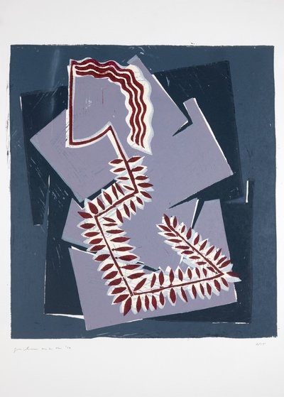 シダを持つ女 Nº1, 2019 (リノカット) 作： Guilherme Pontes
