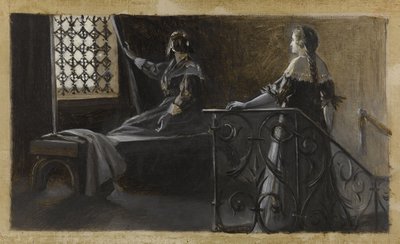 エセルとベールに包まれた女 1889年頃（油彩・キャンバス） 作： Guillaume Albert Demarest