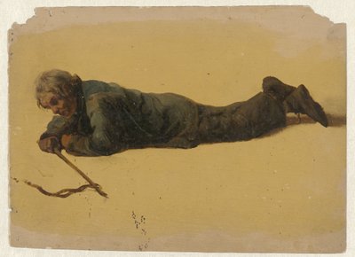 腹臥位の男 作： Guillaume Anne van der Brugghen