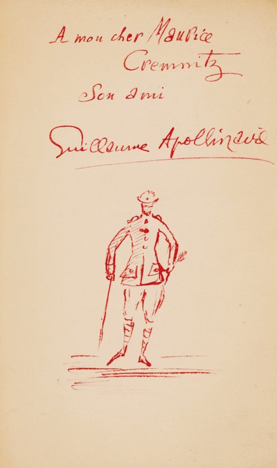 「ルポエトアサシネ」、1916年からモーリスクレムニッツへの碑文 作： Guillaume Apollinaire