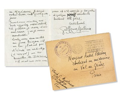 アンドレブレトンへの手紙、1918年 作： Guillaume Apollinaire