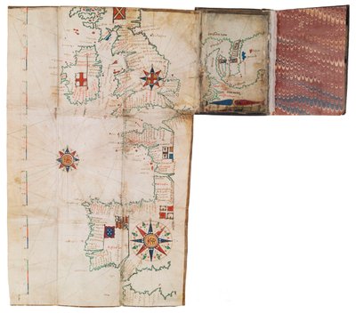 ポケット地図と航海暦、1546年頃（ヴェラム） 作： Guillaume Brouscon