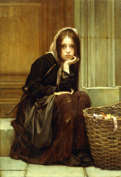 リボンのバスケット、1869 作： Guillaume Charles Brun