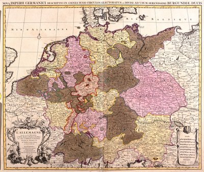 ベルギー, オランダ, ドイツ, ポーランド（ポマール県, 西ポマール県, ルブシュ県, 下シレジア県）, チェコ共和国（オロムク県, 南モラヴィア県, プラハ県, 中央ボヘミア県, 南ボヘミア県, Plzeオロムク、南モラヴィア、プラハ、中央ボヘミアン、南ボヘミアン、プルゼ、カルロヴィ・ヴァリ、ラベム、リベレツ、フラデツ・クラーロヴェ、 作： Guillaume Delisle