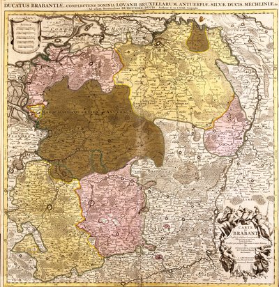 ブラバント(ベルギー・オランダ)の地図(エッチング) 作： Guillaume Delisle