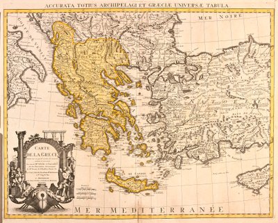 ギリシャの地図（銅版画 作： Guillaume Delisle