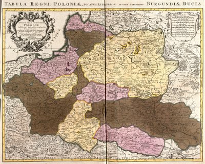 ポーランド王国とリトアニア公国の地図（銅版画 作： Guillaume Delisle