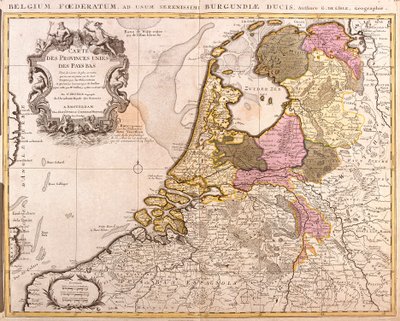 オランダ連合州地図（エッチング 作： Guillaume Delisle