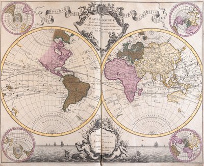 両半球の地図 作： Guillaume Delisle