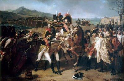 1805年11月13日、ドナウ川に架かる橋で驚き 作： Guillaume Guillon Lethière