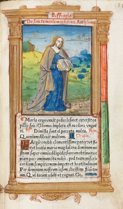 印刷時祷書（ローマ使用）：フォール109r マグダラのマリア 作： Guillaume Le Rouge