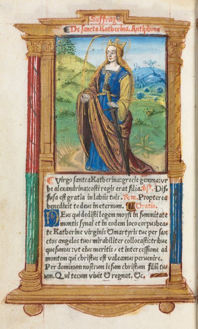 ローマ版時祷書：109v、聖カタリナ 作： Guillaume Le Rouge