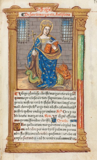 ローマ版時祷書：フォール110r 聖マーガレット 作： Guillaume Le Rouge
