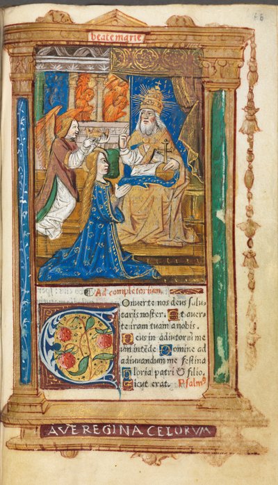ローマ版時祷書：フォール45r 聖母の戴冠 作： Guillaume Le Rouge