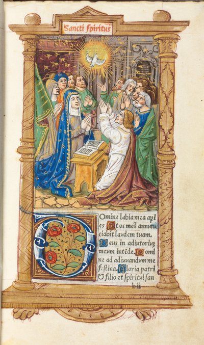 印刷時祷書（ローマ使用）：フォール58r 聖霊降臨祭 作： Guillaume Le Rouge