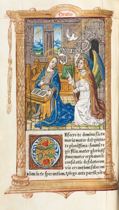 ローマ版時祷書：60v「受胎告知 作： Guillaume Le Rouge