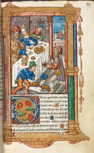 印刷時祷書（ローマ使用）：フォール73r、ラザロ 作： Guillaume Le Rouge