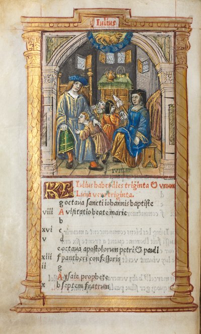 印刷された時祷書（ローマ使用）：8v. 作： Guillaume Le Rouge