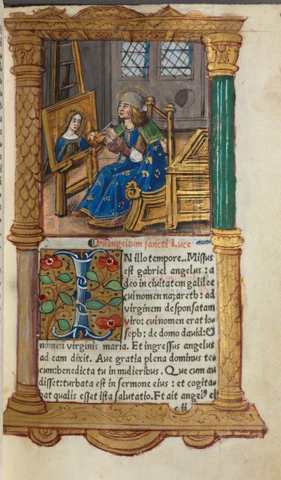 ローマの印刷された時間の使用：fol.18r、St。Luke、1510。 作： Guillaume Le Rouge