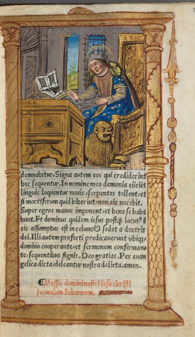 印刷された時間の本ローマの使用：fol。 20r、セントマーク、1510。 作： Guillaume Le Rouge