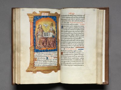 印刷された時間の本ローマの使用：fol。 95r、トリニティ、1510。 作： Guillaume Le Rouge