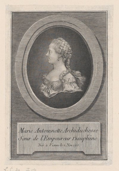 マリー・アントワネット、プリンセス、1770年。 作： Guillaume Phillipe Benoist