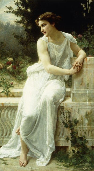 庭のポンペイの少女。庭のポンペイ少女、 作： Guillaume Seignac